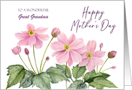 For Great Grandma on Mothers Day Custom Watercolor Japanese Anemone card
