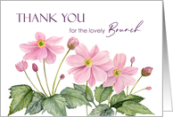 Thank You for The Brunch Watercolor Pink Japanese Anemone Painting card