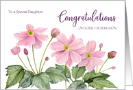 For Daughter Congratulations on Graduation Watercolor Japanese Anemone card