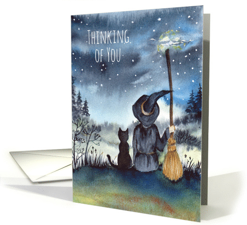 Thinking of You Black Cat and The Witch under Starry... (1860260)