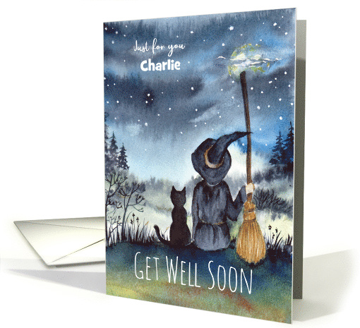For Charlie Get Well Soon Black Cat and The Witch under... (1860268)