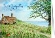 Sympathy for The Loss of Great Grandma Custom Poppy Field Landscape card