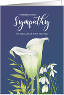Sympathy for the Loss of Mother White Calla Lilies Snowdrops Painting card
