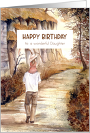 For Daughter on Birthday Autumn Trail Woodland Landscape Scenery card