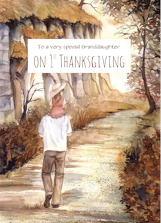 For Granddaughter on 1st Thanksgiving Autumn Trail Woodland Path