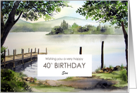 For Son on 40th Birthday Custom Derwentwater Lake District England card