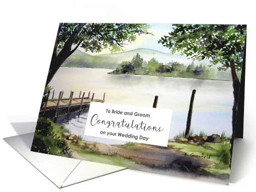For Bride and Groom on Wedding Derwentwater Lake District England card