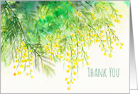 General Thank You Yellow Mimosa Watercolor Flower Painting card
