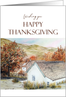 General Happy Thanksgiving Buttermere Village England Autumn Scene card