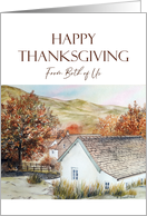 From Both of Us on Thanksgiving Buttermere Village Autumn Scene card