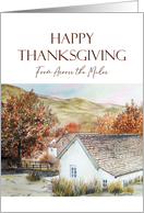 From Across the Miles on Thanksgiving Buttermere Village Autumn Scene card