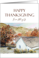 From All of Us on Thanksgiving Buttermere Village Autumn Scene card