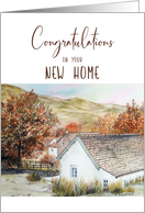 Congratulations on Your New Home Buttermere Village Autumn Scene card