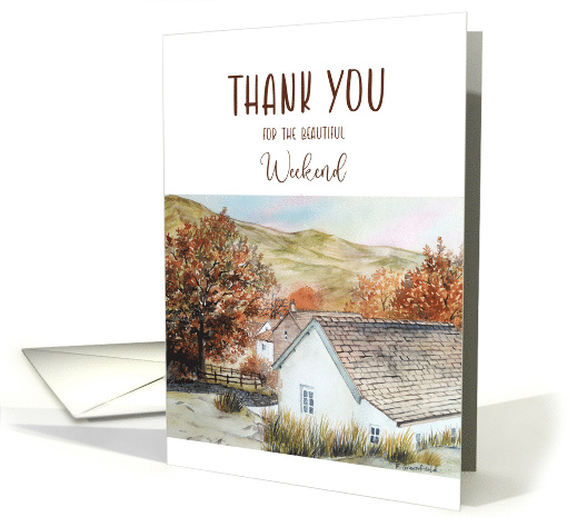 Thank You for The Weekend Buttermere Village Autumn Scenery card