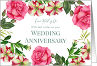 From Both of Us on Anniversary Petunia Rose Wreath Illustration card