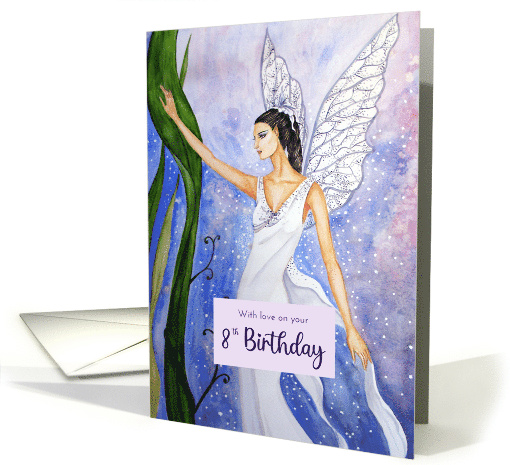 For 8th Birthday Enchanted Lotus Fairy Fantasy Watercolor... (1921366)