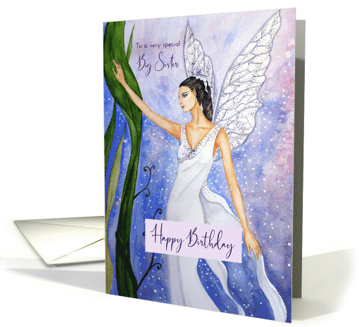 For Big Sister on Birthday Lotus Fairy Fantasy Watercolor... (1921456)