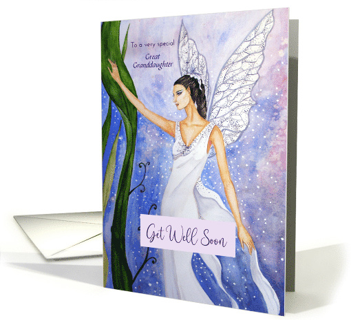 For Great Granddaughter Get Well Soon Custom Lotus Fairy card