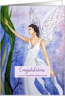 General Congratulations on Performance Lotus Fairy Watercolor Painting card