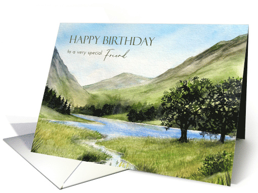 For Friend on Birthday Lake Buttermere Cumbria England Landscape card