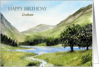 For Graham on Birthday Custom Lake Buttermere Cumbria England card