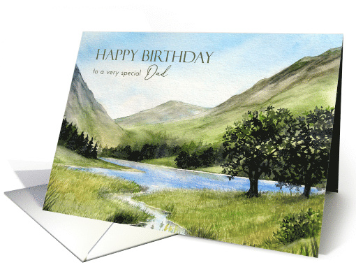 For Dad on Birthday Lake Buttermere Cumbria England Landscape card