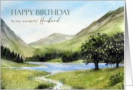 For Husband on Birthday Lake Buttermere Cumbria England Scenery card