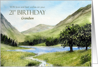 For Grandson 21st Birthday Custom Lake Buttermere Cumbria England card