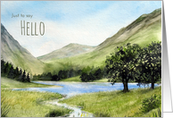 Just to Say Hello Lake Buttermere Cumbria England Landscape Painting card