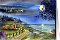 For Granddaughter Birthday on Halloween Custom Sea Under Moonlight