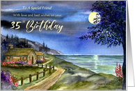 For Friend 35th Birthday Custom Sea Under Moonlight Landscape