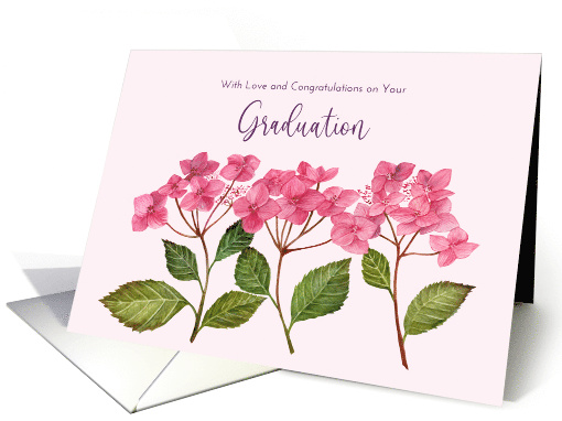 Congratulations on Your Graduation Pink Hydrangea Painting card