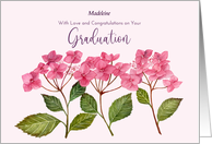 To Madeleine on Graduation Custom Pink Hydrangea Painting