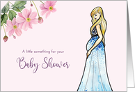 For Baby Shower Lady in Maternity Blue Dress Illustration