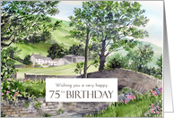 For 75th Birthday Farmhouse in Lake District England Landscape card