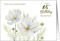 For Friend 65th Birthday Custom White Cosmos Illustration