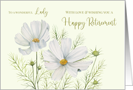 For Her Congratulations on Retirement White Cosmos Painting card