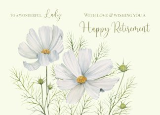 For Her Congratulations on Retirement White Cosmos Painting