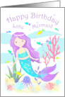 Birthday for Girl Cute Mermaid Under the Sea card