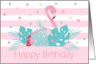 Happy Birthday Pink Flamingo card