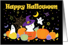 Happy Halloween Cute Cat Ghosts Pumpkins card