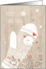 Merry Christmas Mitten Modern Drawing card