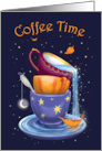 Coffee Time Whimsical Tea Caps card