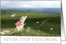 Never Stop Exploring Cute Mouse Encourage Card