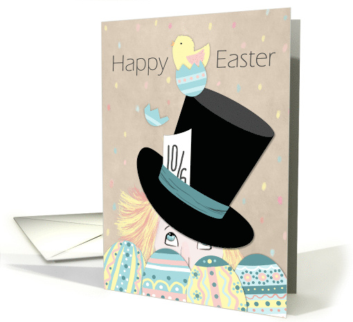 Cute Easter Mad Hatter Eggs and Chick card (1676888)