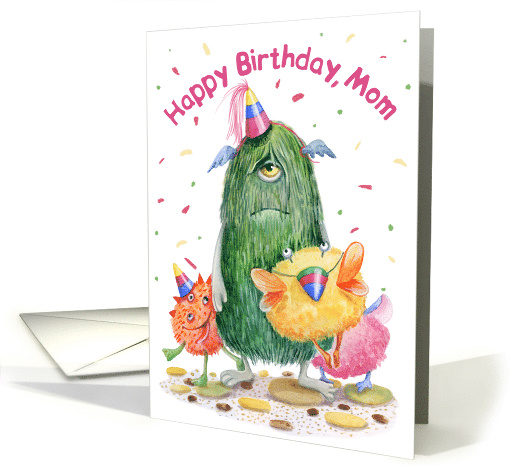 Birthday for Mom Cute Funny Monsters card (1677652)