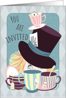 Invitation Birthday Mad Hatter Tea Party card
