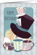 Birthday for Friend Mad Hatter Tea Party card