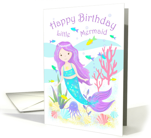 Birthday for Girl Cute Mermaid Under the Sea card (1680726)
