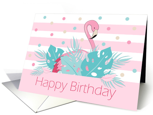 Happy Birthday Pink Flamingo card (1684336)